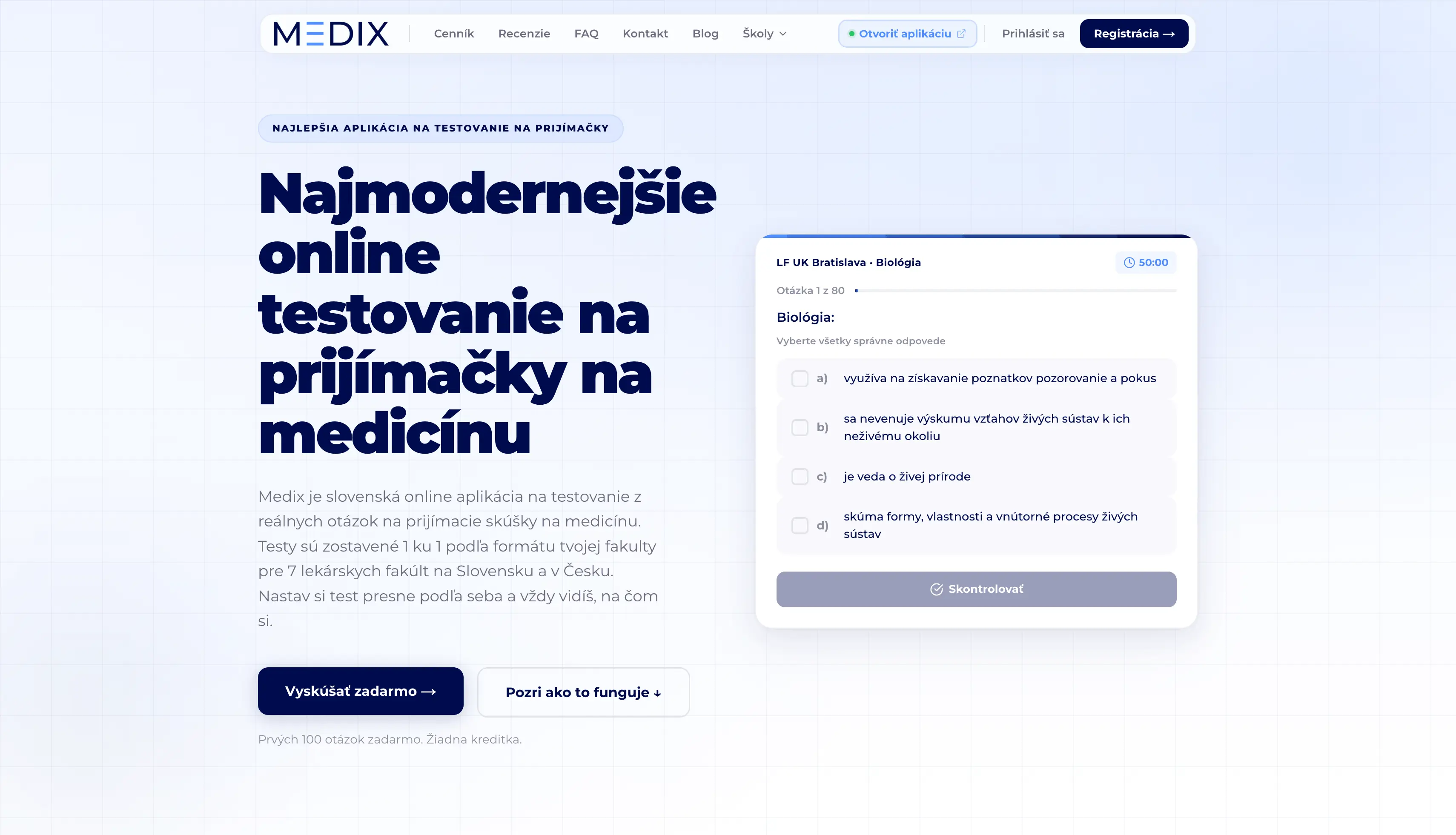 Medix.sk - testovacia platforma pre budúcich medikov